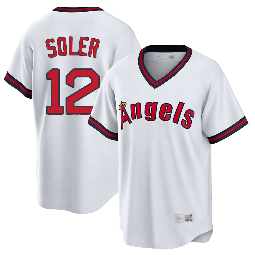 Friene LA.Angels #12 Jorge Soler Player White T-shirt Home Game Stitched Jerseys