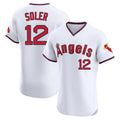 Friene LA.Angels #12 Jorge Soler Player White T-shirt Home Limited Elite Stitched Jerseys