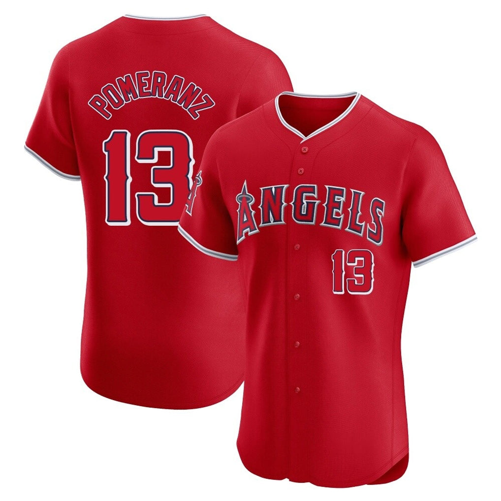 Friene LA.Angels #13 Drew Pomeranz Player Red Home Limited Elite Stitched Jerseys