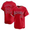 Friene LA.Angels #13 Drew Pomeranz Player Red Home Limited Stitched Jerseys