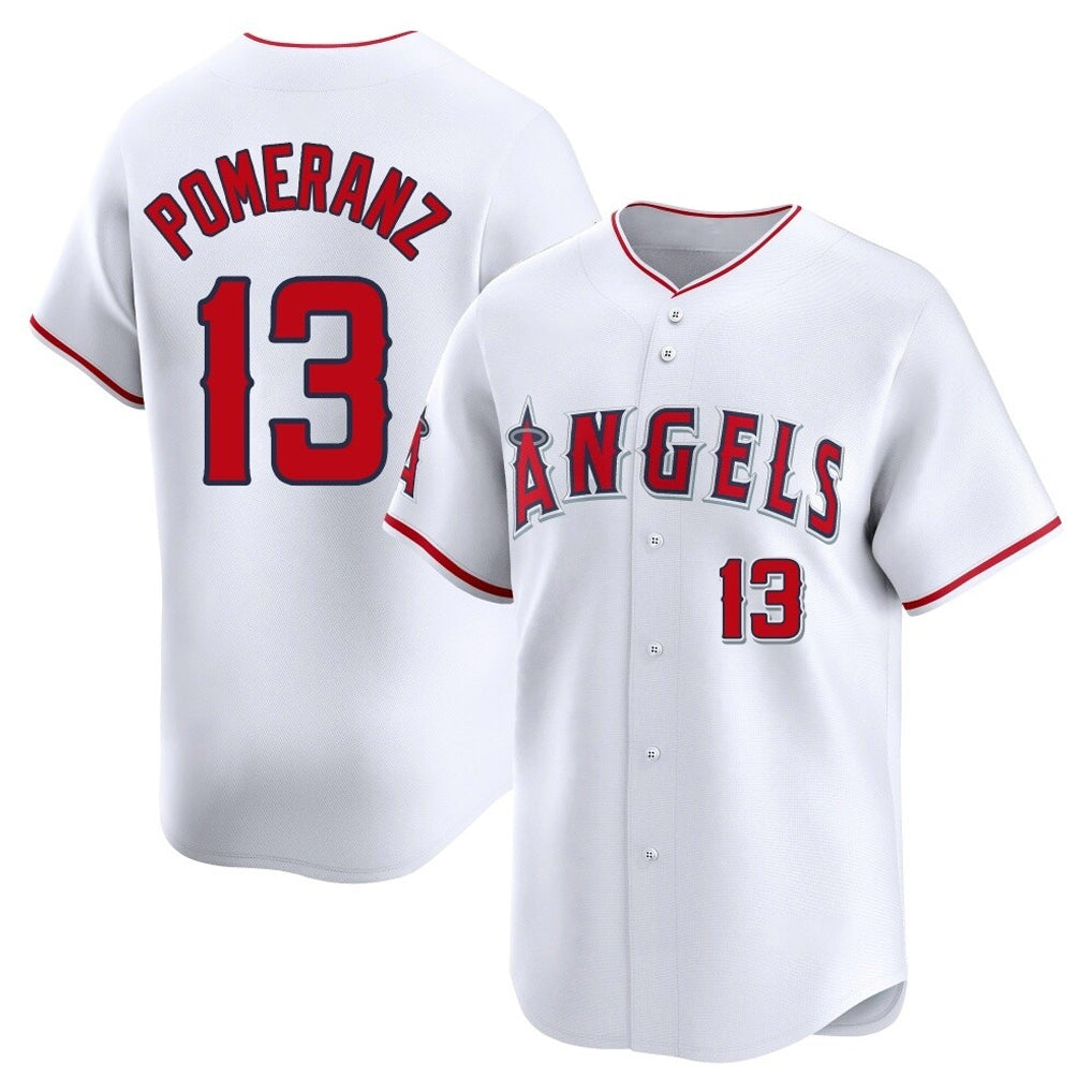 Friene LA.Angels #13 Drew Pomeranz Player White Limited Home Stitched Jerseys