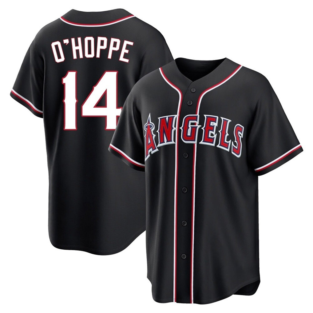 Friene LA.Angels #14 Logan O'Hoppe Player Black Fashion Out Home Game Stitched Jerseys