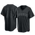 Friene LA.Angels #14 Logan O'Hoppe Player Black Pitch Fashion T-shirt Stitched Jerseys