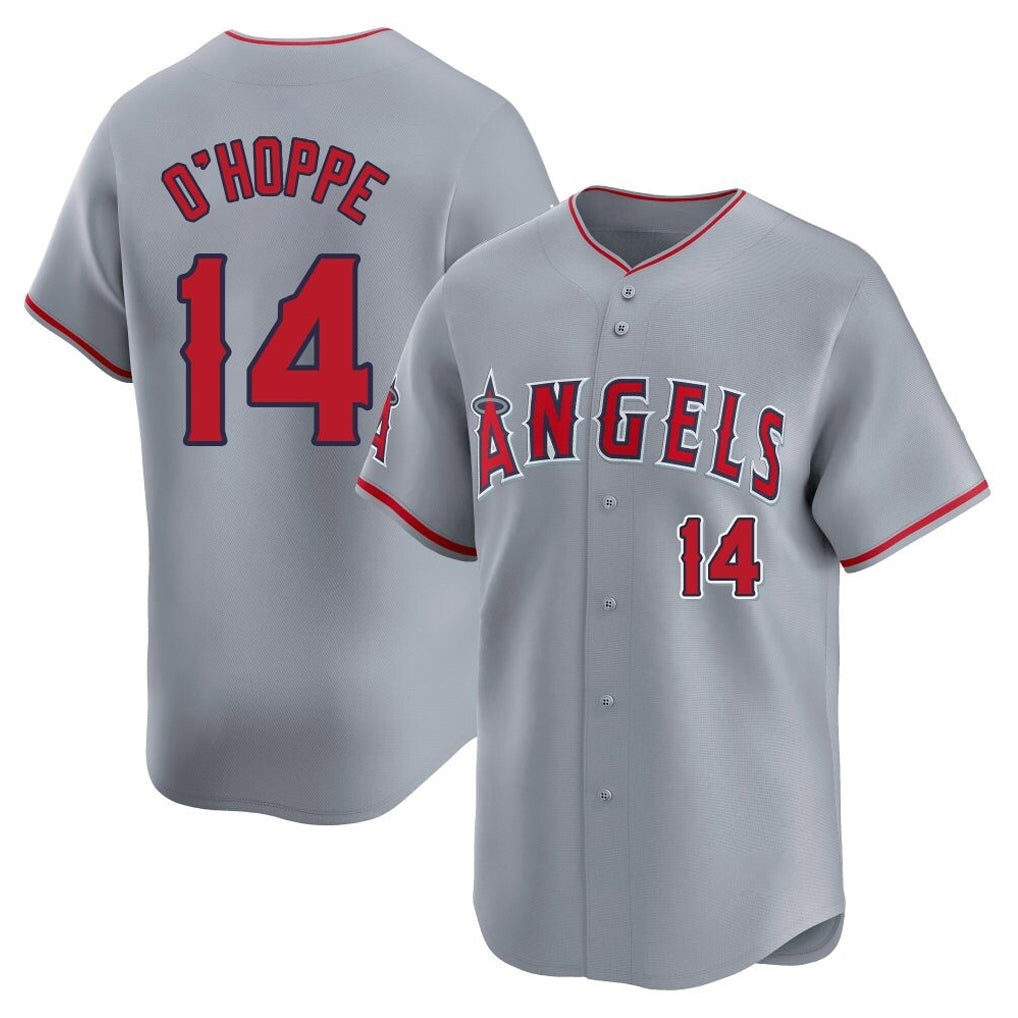 Friene LA.Angels #14 Logan O'Hoppe Player Gray Home Limited Stitched Jerseys