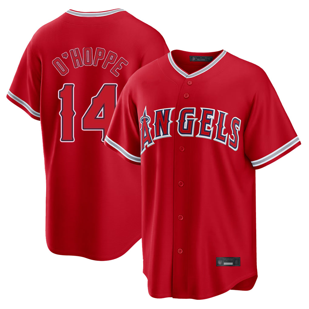 Friene LA.Angels #14 Logan O'Hoppe Player Red Home Game Stitched Jerseys