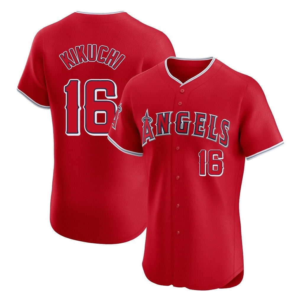 Friene LA.Angels #16 Yusei Kikuchi Player Red Home Limited Elite Stitched Jerseys