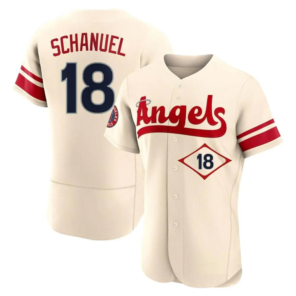 Friene LA.Angels #18 Nolan Schanuel Player Cream City Connect Limited ELite Home Stitched Jerseys