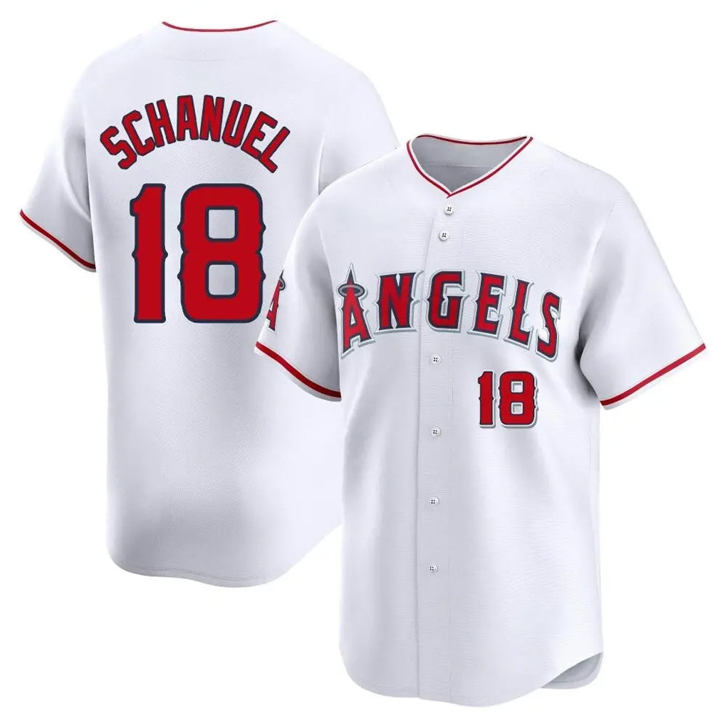 Friene LA.Angels #18 Nolan Schanuel Player White Limited Home Stitched Jerseys