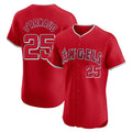 Friene LA.Angels #25 Travis d'Arnaud Player Red Home Limited Elite Stitched Jerseys
