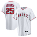 Friene LA.Angels #25 Travis d'Arnaud Player White Home Game Stitched Jerseys