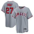 Friene LA.Angels #27 Mike Trout Player Gray Home Game Stitched Jerseys