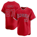 Friene LA.Angels #27 Mike Trout Player Red Home Limited Stitched Jerseys