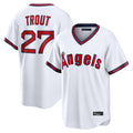 Friene LA.Angels #27 Mike Trout Player White T-shirt Home Game Stitched Jerseys
