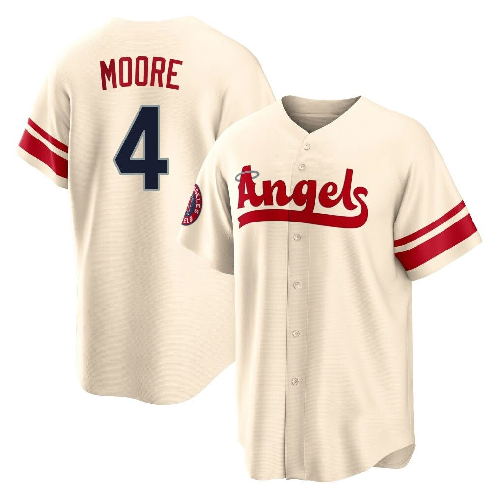 Friene LA.Angels #4 Christian Moore Player Cream City Connect Home Stitched Jerseys