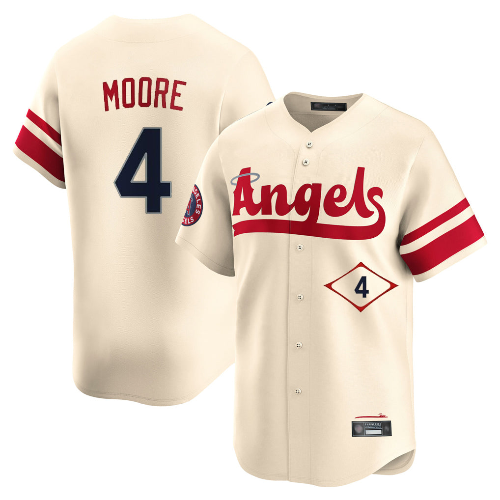 Friene LA.Angels #4 Christian Moore Player Cream City Connect Limited Home Stitched Jerseys