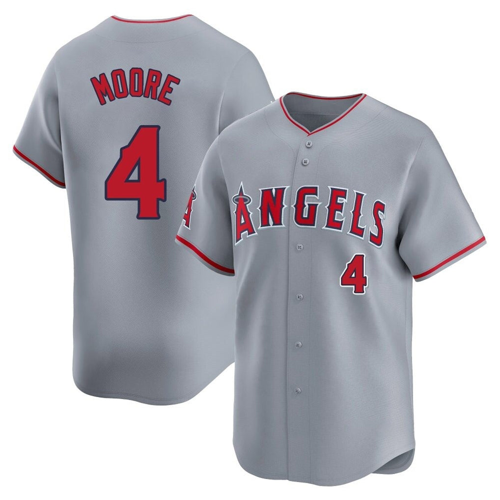 Friene LA.Angels #4 Christian Moore Player Gray Home Limited Stitched Jerseys