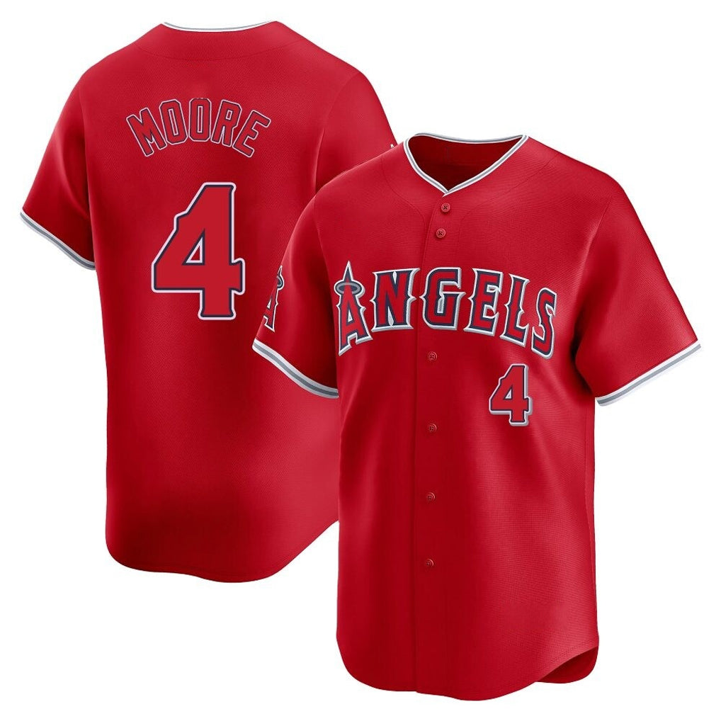 Friene LA.Angels #4 Christian Moore Player Red Home Limited Stitched Jerseys