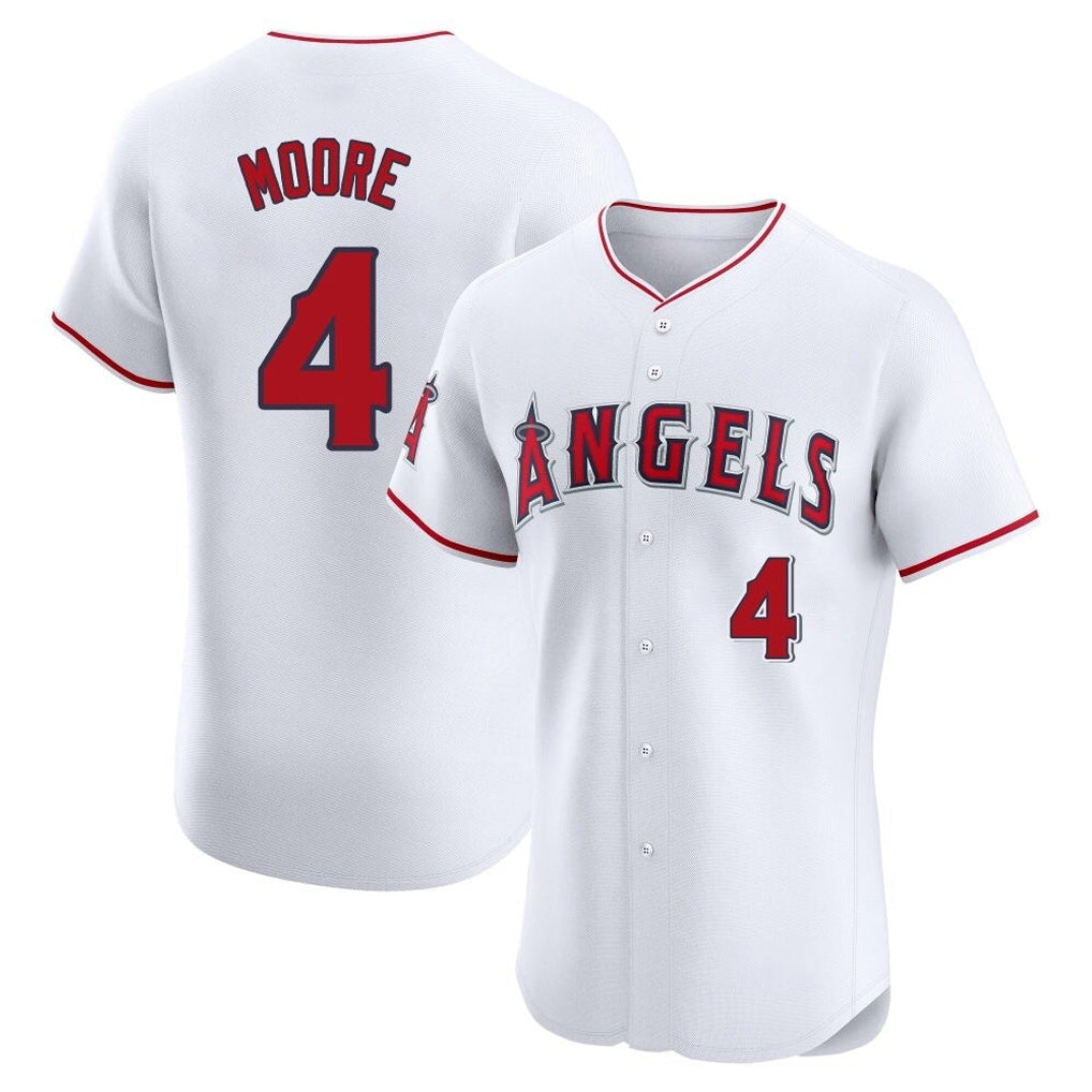 Friene LA.Angels #4 Christian Moore Player White Limited Elite Stitched Home Jerseys