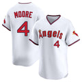 Friene LA.Angels #4 Christian Moore Player White T-shirt Home Limited Stitched Jerseys