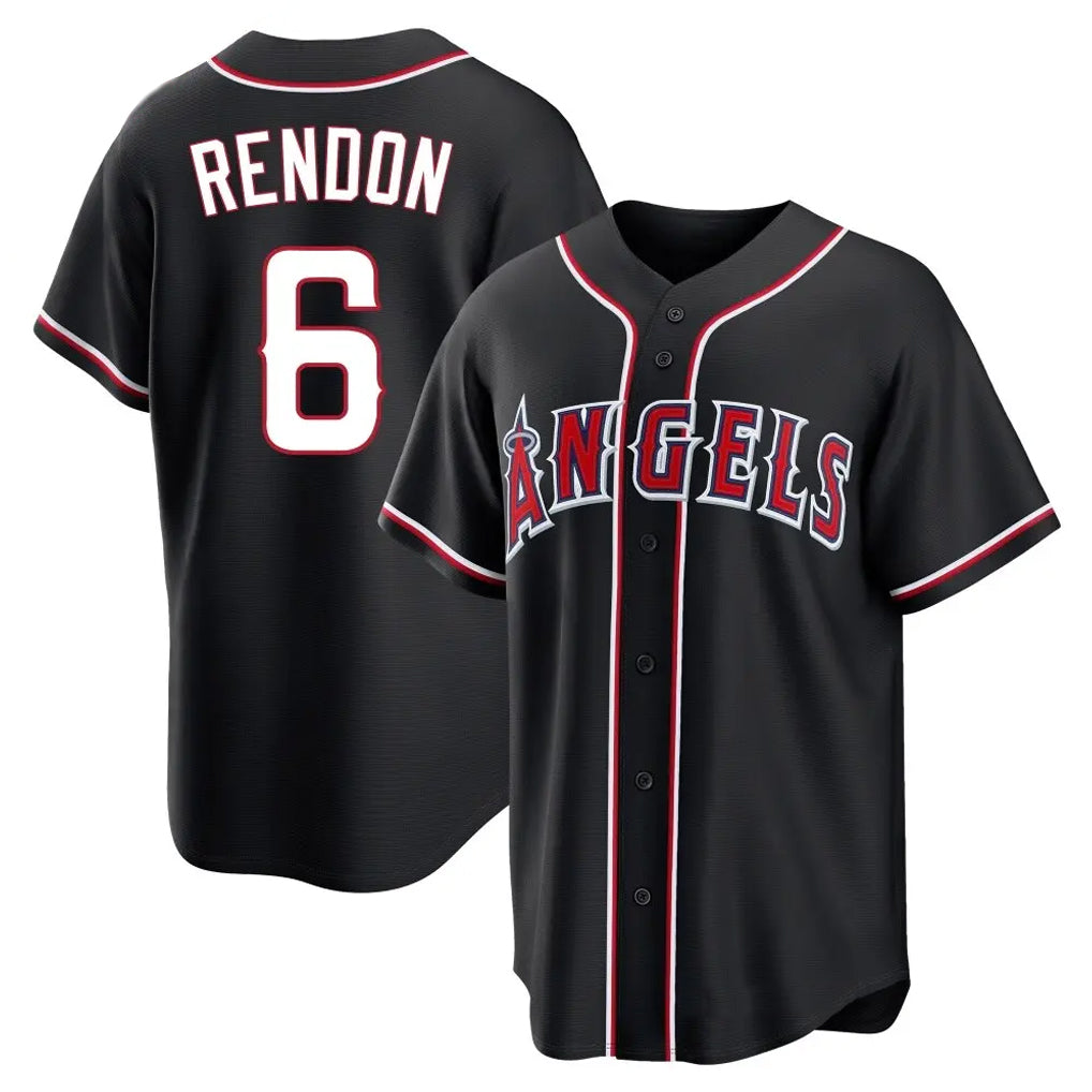 Friene LA.Angels #6 Anthony Rendon Player Black Fashion Out Home Game Stitched Jerseys