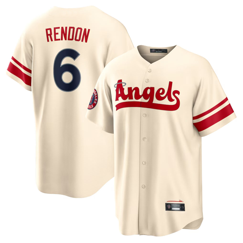 Friene LA.Angels #6 Anthony Rendon Player Cream City Connect Home Stitched Jerseys
