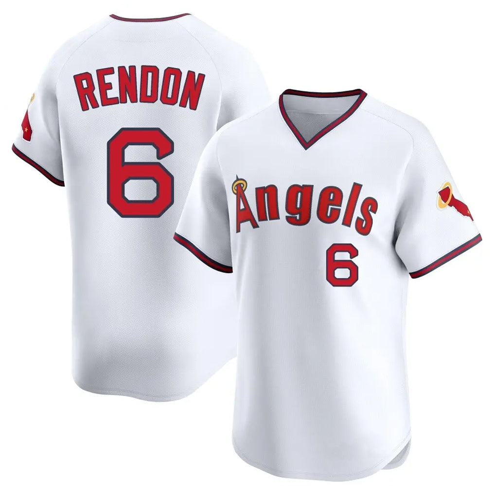 Friene LA.Angels #6 Anthony Rendon Player White T-shirt Home Limited Stitched Jerseys