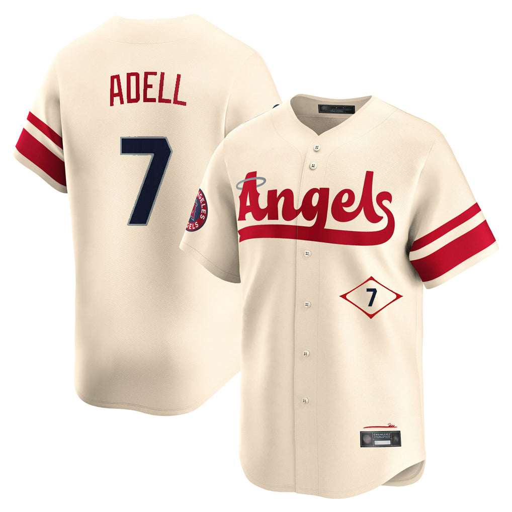Friene LA.Angels #7 Jo Adell Player Cream City Connect Limited Home Stitched Jerseys