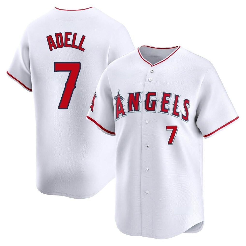 Friene LA.Angels #7 Jo Adell Player White Limited Home Stitched Jerseys
