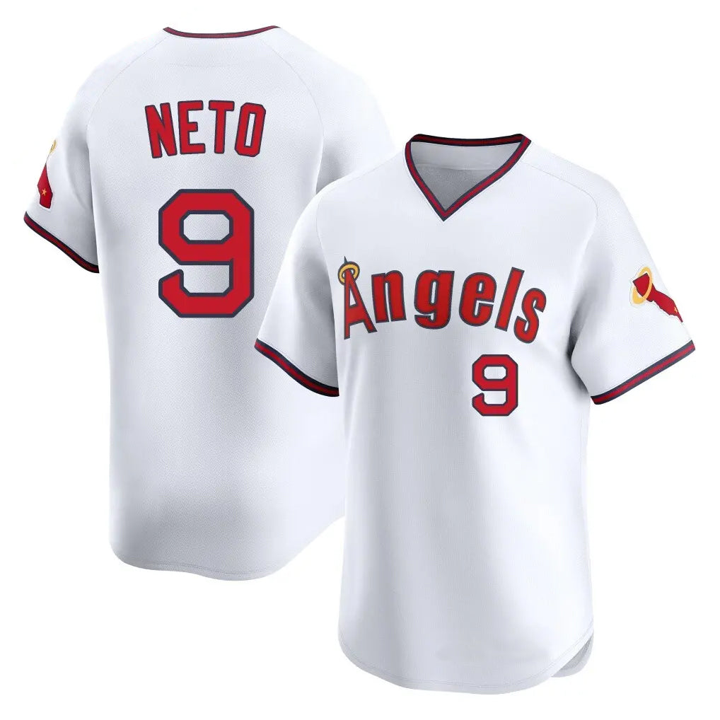 Friene LA.Angels #9 Zach Neto Player White T-shirt Home Limited Stitched Jerseys