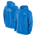 Friene LA.Chargers Blue LOGO Pullover Hoodies Home Game Blank Player Stitched Jerseys