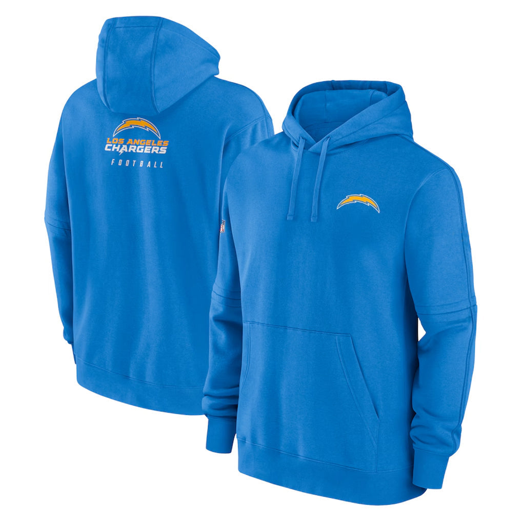 Friene LA.Chargers Blue LOGO Pullover Hoodies Home Game Blank Player Stitched Jerseys