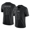 Friene LA.Chargers #11 Cameron Dicker Player Black Limited Reflective Home Game Stitched Jerseys