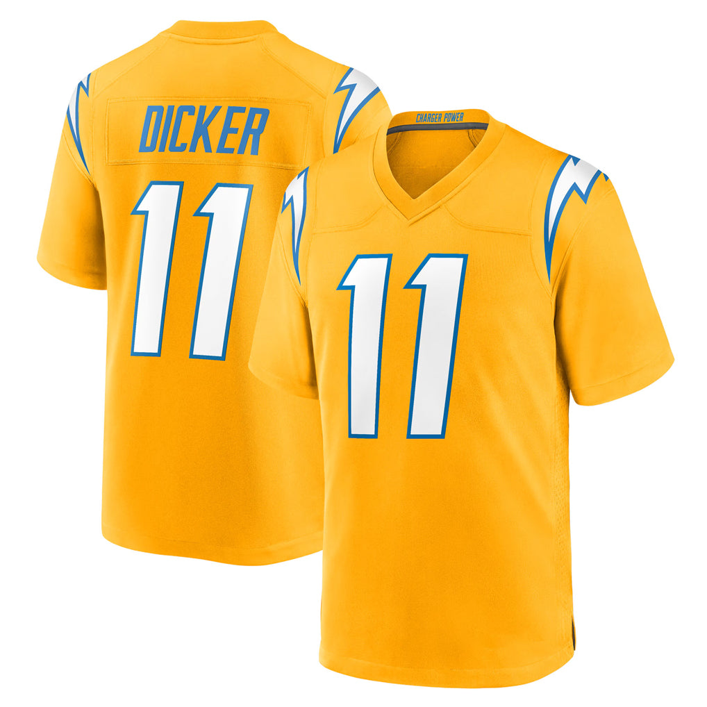 Friene LA.Chargers #11 Cameron Dicker Player Gold Home Game Stitched Jerseys