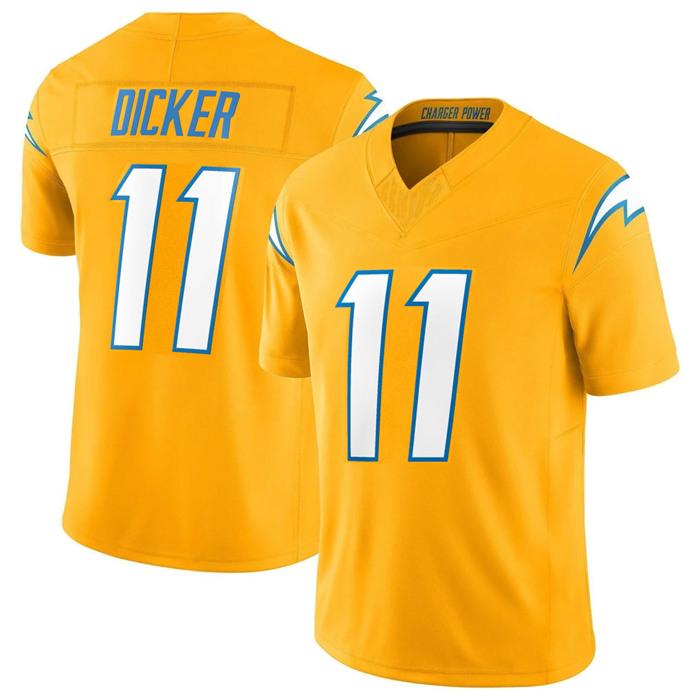 Friene LA.Chargers #11 Cameron Dicker Player Gold Limited Vapor F.U.S.E. Home Game Stitched Jerseys