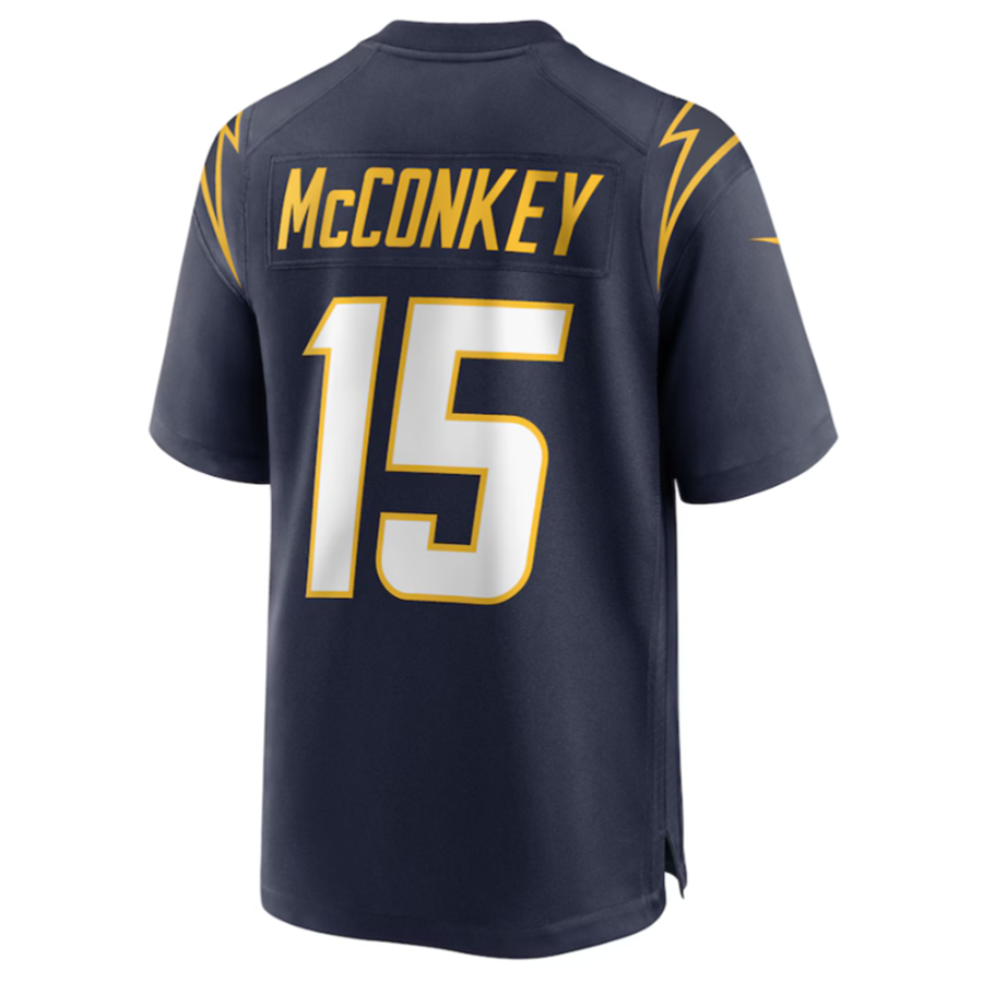 Friene LA.Chargers #15 Ladd McConkey Navy Game Jersey Stitched Jerseys