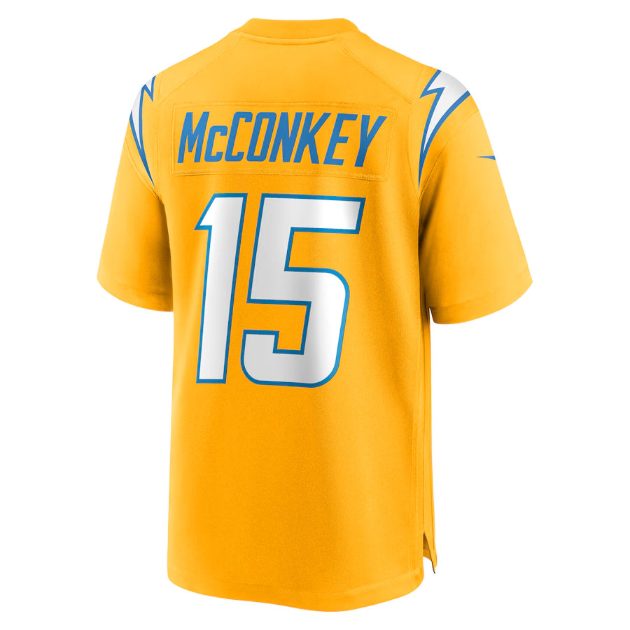 Friene LA.Chargers #15 Ladd McConkey Player Gold Game Stitched Jerseys