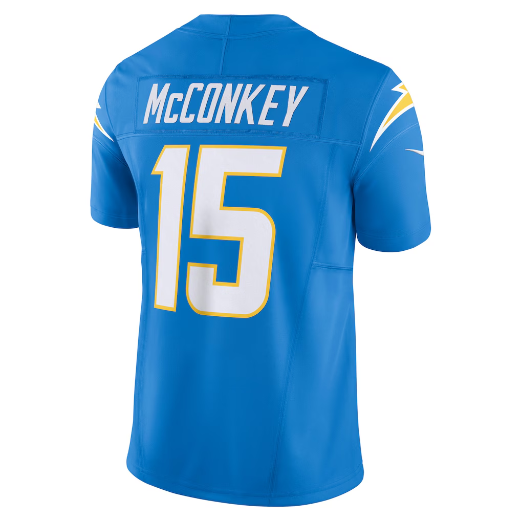 Friene LA.Chargers #15 Ladd McConkey Powder Blue Team Vapor F.U.S.E. Limited Stitched Jerseys