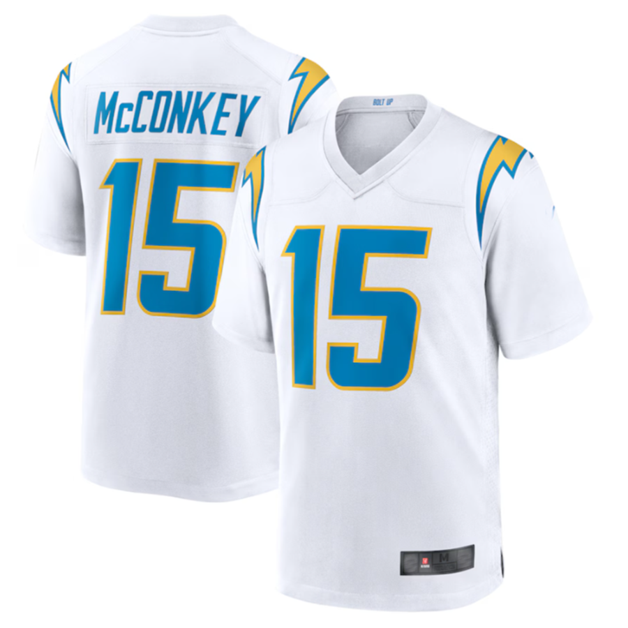 Friene LA.Chargers #15 Ladd McConkey White Game Jersey Stitched Jerseys