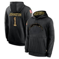 Friene  LA.Chargers #1 Quentin Johnston Player Black Salute to Service Hoodies Limited Game Stitched Jerseys