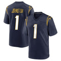 Friene LA.Chargers #1 Quentin Johnston Player Navy Home Game Stitched Jerseys
