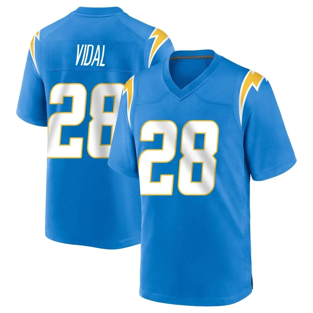 Friene LA.Chargers #28 Kimani Vidal Player Blue Home Game Stitched Jerseys