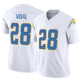 Friene LA.Chargers #28 Kimani Vidal Player White Limited Vapor F.U.S.E. Home Game Stitched Jerseys