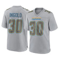 Friene LA.Chargers #30 Alec Ingold Player Gray Atmosphere Fashion Home Game Stitched Jerseys