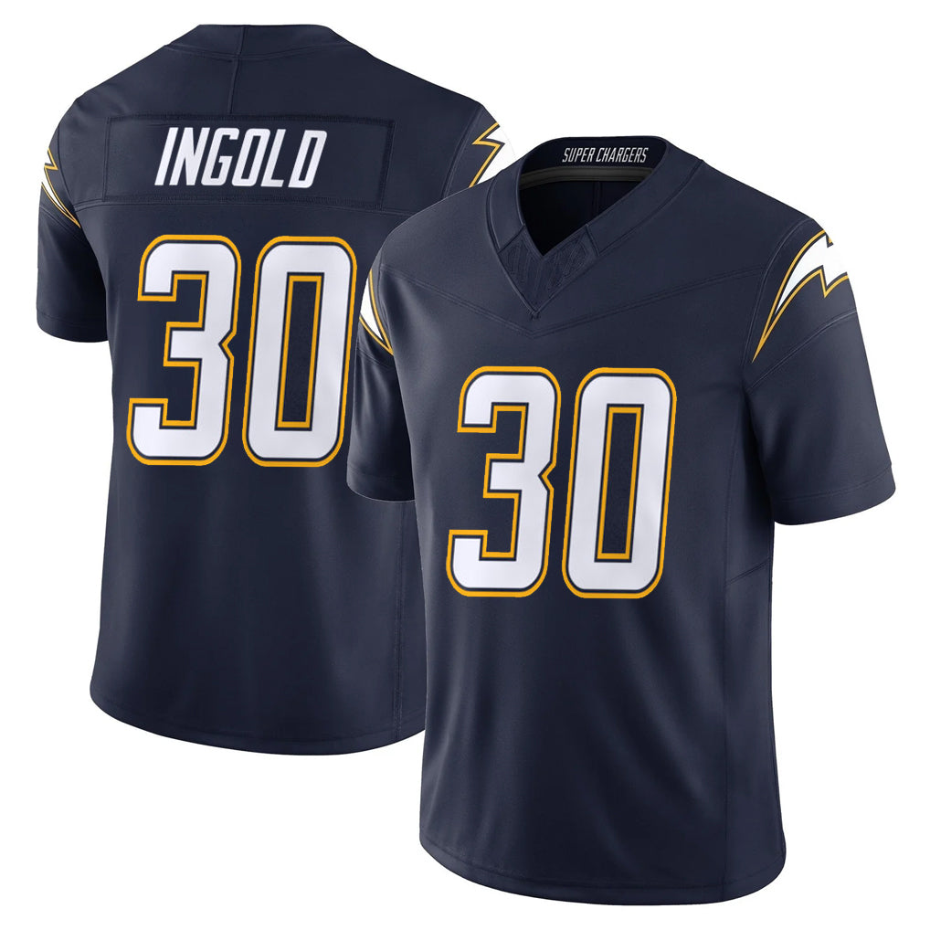 Friene LA.Chargers #30 Alec Ingold Player Navy Vapor F.U.S.E. Limited Home Game Stitched Jerseys
