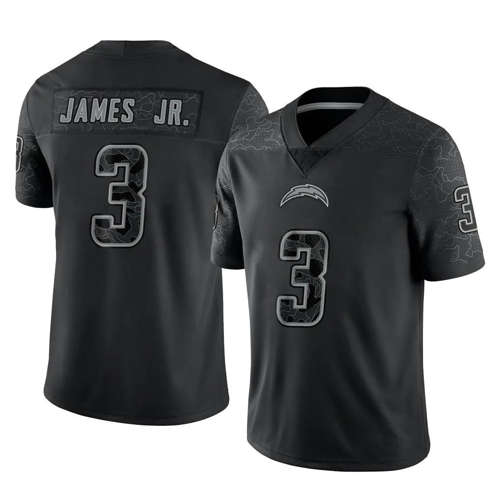 Friene LA.Chargers #3 Derwin James Jr. Player Black Limited Reflective Home Game Stitched Jerseys