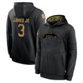 Friene LA.Chargers #3 Derwin James Jr. Player Black Salute to Service Hoodies Limited Game Stitched Jerseys