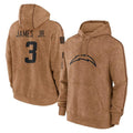 Friene LA.Chargers #3 Derwin James Jr. Player Brown Salute to Service Hoodies Limited Game Stitched Jerseys