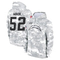 Friene LA.Chargers #52 Khalil Mack Player Arctic Camo Salute to Service Hoodies Game Stitched Jerseys