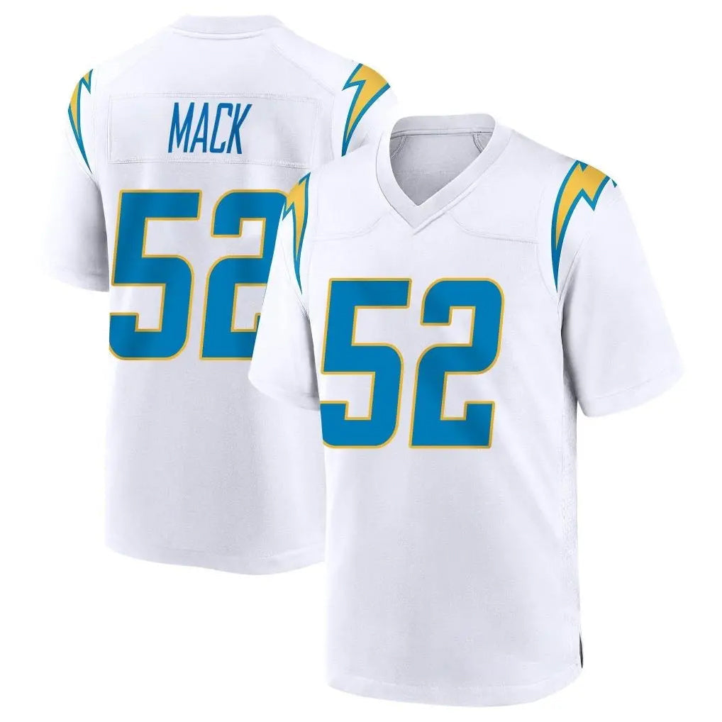 Friene LA.Chargers #52 Khalil Mack Player White Home Game Stitched Jerseys