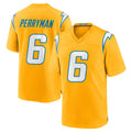 Friene LA.Chargers #6 Denzel Perryman Player Gold Home Game Stitched Jerseys